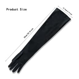 Women Sexy Patent Leather 55cm Long Gloves Cosplay Clothing Accessories Black Tight Gloves DS Pole Dance Performance Party Opera