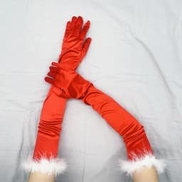 53cm Feather Satin Retro Style Women Long Gloves Party Ball Christmas Cosplay Stage Performance Fashion Personality Elegant