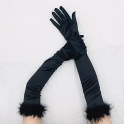 53cm Feather Satin Retro Style Women Long Gloves Party Ball Christmas Cosplay Stage Performance Fashion Personality Elegant