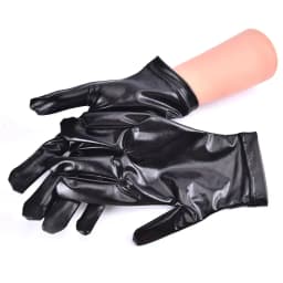 Silver Sexy Stretch PU Leather Skinny Long Glove Punk Rock HipHop Jazz Disco Dance Glove Shiny Metallic Mitten Cosplay Accessory