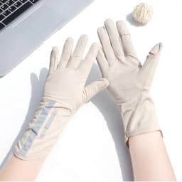 Summer Sunscreen Gloves Women Thin Ice Silk Anti-ultraviolet Dew Finger Touch Screen Driving Riding Non-slip Breathable Gloves