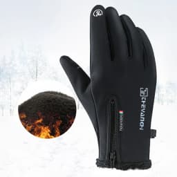 1 Pairs Winter Gloves Mens Touchscreen Non-Slip Unisex Waterproof Windproof Warm Cycling Cold Gloves Fashion Zipper Sports Glove