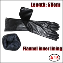 Women's Sheepskin Gloves Long 100% Genuine Leather Gloves Long Sleeve Over Elbow Arm Guard Warm Flannel Lining Autumn and Winter