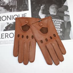 New High-Quality Men's Deerskin Gloves Thin Single Leather Unlined Touch Screen Leather Driving Gloves