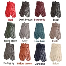 Hot Sale Genuine Sheepskin Women's Winter Leather Gloves Warm Driving Casual Multi-color Optional -2081