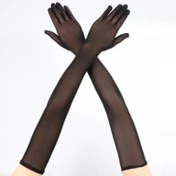 Women 55cm Long Sexy Lace Mesh Thin Transparent Long Gloves Multicolor High Elasticity Etiquette Opera Cosplay Party Performance