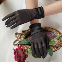 Fashion Elegant Satin Wrist Elastic Mesh Women Short Gloves Tulle White Black Bridal Wedding Banquet Drive Etiquette Mittens