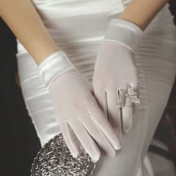 Fashion Elegant Satin Wrist Elastic Mesh Women Short Gloves Tulle White Black Bridal Wedding Banquet Drive Etiquette Mittens