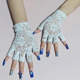 White Fingerless Sexy Lace Gloves Women Short Bride Wedding Half Finger Elasticity Cycling Driving Summer Sun Protection Gloves