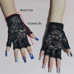 White Fingerless Sexy Lace Gloves Women Short Bride Wedding Half Finger Elasticity Cycling Driving Summer Sun Protection Gloves