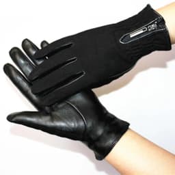 Women's Leather Gloves Touch Screen Sheepskin Fashionable Zipper New Autumn and Winter Warm Motorcycle Riding Gloves