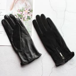 Women's Leather Gloves Touch Screen Sheepskin Fashionable Zipper New Autumn and Winter Warm Motorcycle Riding Gloves