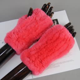New Arrival Female Natural Rabbit Fur Gloves Knitted Warm Real Rex Rabbit Fur Mittens Women Winter Outdoor Rex Rabbit Fur Gloves