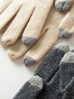 100% Cashmere Knitted Gloves Touchscreen Finger For Women Autumn Winter Thick Cable Warm Wrist Length Classic Female Mitten