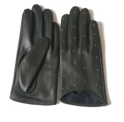 Women's Spring Autumn Natural Sheepskin Leather Gloves Female Genuine Leather Punk Style Rivet Motorcycle Driving Gloves R755