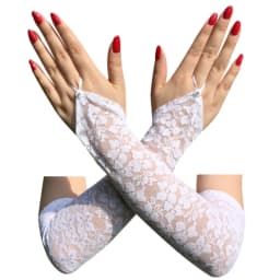 41cm Summer Sexy Lace Hollow Long Arm Sleeve Gloves Sun Protection Cycling Drive Cover the Scar Thin High Elasticity Etiquette