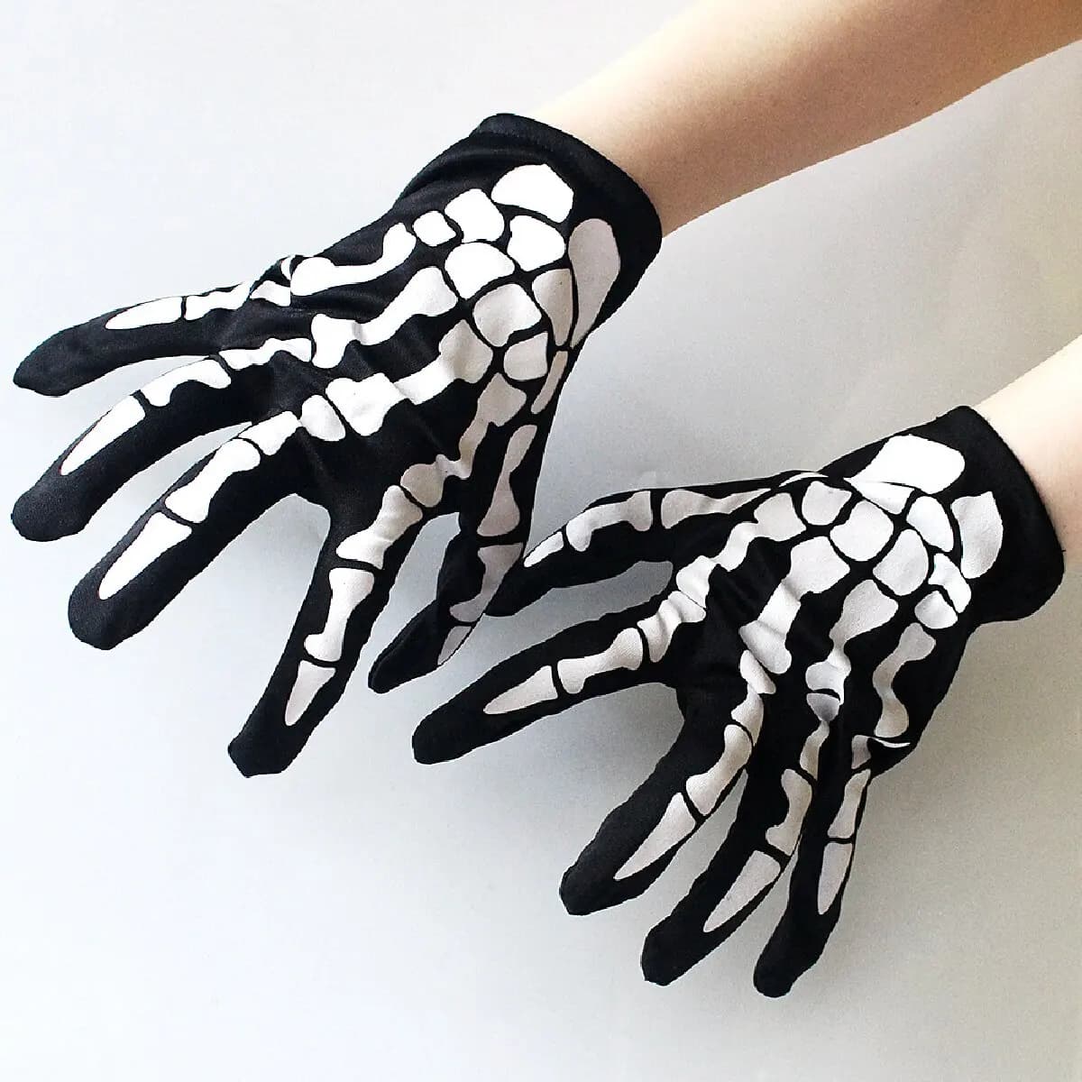 Short Halloween Ghost Gloves Halloween cosplay Skeleton Performance Gloves Performance Prop Bones