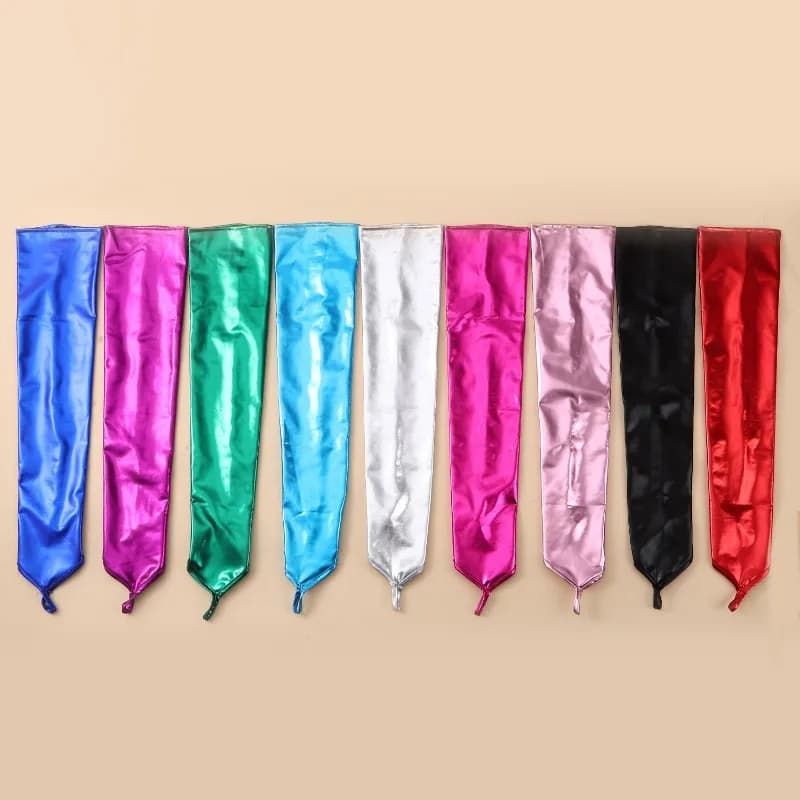 48CM Women Multicolor Patent Leather Hook Finger Gloves Cosplay Stage Performance Electronic Music Festival Bar Pole Dance Solid