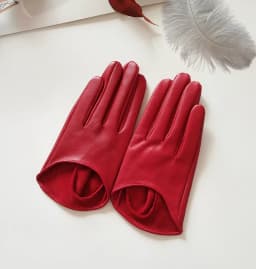2025 Half Palm Glove Street Fashion Driving Gloves Genuine Real Goat Leather Gloves Women Fashion Short Mittens G621