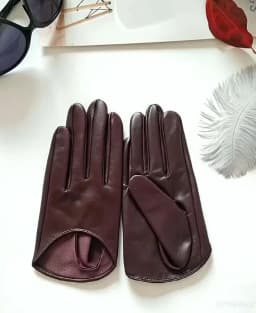 2025 Half Palm Glove Street Fashion Driving Gloves Genuine Real Goat Leather Gloves Women Fashion Short Mittens G621
