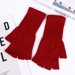 Winter Half Finger Fingerless Gloves Unisex Outdoor Mittens Women Men Warm Knit Wrist Gloves Elastic Comfort Workout Sports