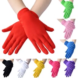 Women Milk Silk Breathable Thin Etiquette Performance Elasticity Dance Dress Retro Party Prom Decoration Cosplay Short Gloves