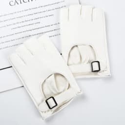 Women Nightclubs Stage Performance DS Punk Style Half Finger Solid Hollow Leather Gloves Fashionable Personality Hip Hop Cosplay
