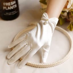 2025 Elegant Bridal Five Finger Performance Lolita JK Full Finger Gloves Pearl Women Wedding Gloves Korean Driving Mittens