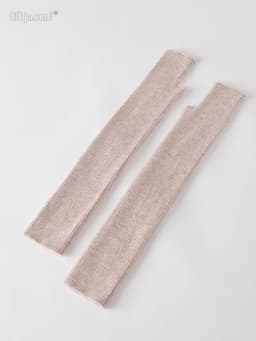 Winter Women Wool Long Mitts 40cm 50cm 60cm Fine Knitted Fingerless Gloves Y2k Thermal Gloves Semi Finger Lengthen Arm Warmers