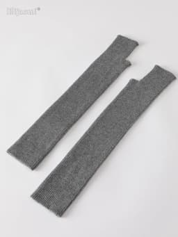 Winter Women Wool Long Mitts 40cm 50cm 60cm Fine Knitted Fingerless Gloves Y2k Thermal Gloves Semi Finger Lengthen Arm Warmers