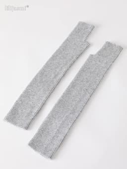 Winter Women Wool Long Mitts 40cm 50cm 60cm Fine Knitted Fingerless Gloves Y2k Thermal Gloves Semi Finger Lengthen Arm Warmers