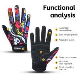 Riding Gloves Road Bikes Shock-Absorbing Anti Slip Wear-Resistant Touch Screen Sports Mountain Bike Gloves Halloween Gift Gloves