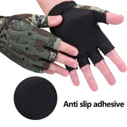 Tactical Riding Fingerless Gloves Non-slip Half Finger Gloves for Motorcycle Cycling Climbing Hiking Hunting Outdoor Sports