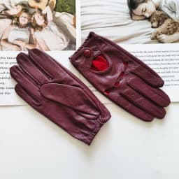 New Style Sheepskin Gloves Women Leather Thin Single Layer Unlined Hollow Breathable Riding Motorcycle Gloves Spring and Summer