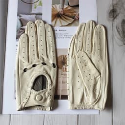New Style Sheepskin Gloves Women Leather Thin Single Layer Unlined Hollow Breathable Riding Motorcycle Gloves Spring and Summer