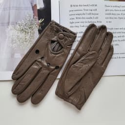 New Style Sheepskin Gloves Women Leather Thin Single Layer Unlined Hollow Breathable Riding Motorcycle Gloves Spring and Summer