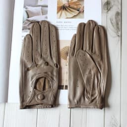 New Style Sheepskin Gloves Women Leather Thin Single Layer Unlined Hollow Breathable Riding Motorcycle Gloves Spring and Summer