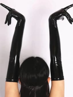 S-XXL Anti Slip Wet Look PVC Long Gloves Shiny PU Leather Guanlets Cosplay Performance Mitten Eldiven Mittens Handschuhe Gantlet