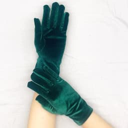Autumn Winter Short Opera Velvet Gloves for Women Flapper Stretchy Wrist Length Banquet Gloves Tea Wedding Party Costume Gloves