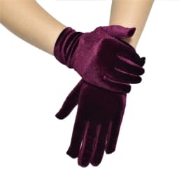 Autumn Winter Short Opera Velvet Gloves for Women Flapper Stretchy Wrist Length Banquet Gloves Tea Wedding Party Costume Gloves