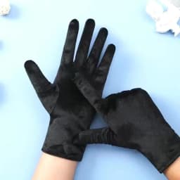 Autumn Winter Short Opera Velvet Gloves for Women Flapper Stretchy Wrist Length Banquet Gloves Tea Wedding Party Costume Gloves