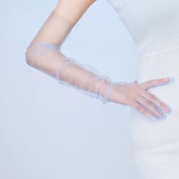 70cm Women Long Ultra Thin Gloves Tulle Elbow Wedding Party Bride Dress Mittens Sheer Transparent Vintage Black White Mesh Glove