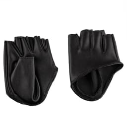 1 Pair Women Fashion PU Leather Half Finger Gloves Goth Punk Rock Hollow Fingerless Gloves Stage Performance Lolita Cosplay