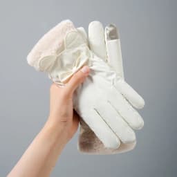 Winter Warm Gloves For Women Plus Velvet Thickened Waterproof Windproof Cute Bow Student Outdoor Cycling Touch Screen Ski Gloves