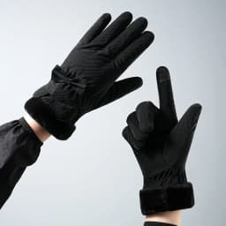 Winter Warm Gloves For Women Plus Velvet Thickened Waterproof Windproof Cute Bow Student Outdoor Cycling Touch Screen Ski Gloves