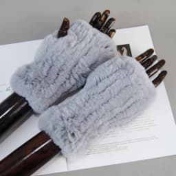 2026 Fashion Real Rex Rabbit Fur Women's Winter Gloves Genuine Fur Mittens Girl Fingerless Gloves Wrist Warmer Elastic Fluffy