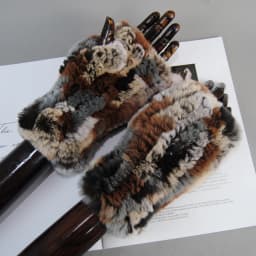 2026 Fashion Real Rex Rabbit Fur Women's Winter Gloves Genuine Fur Mittens Girl Fingerless Gloves Wrist Warmer Elastic Fluffy