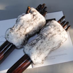 2026 Fashion Real Rex Rabbit Fur Women's Winter Gloves Genuine Fur Mittens Girl Fingerless Gloves Wrist Warmer Elastic Fluffy