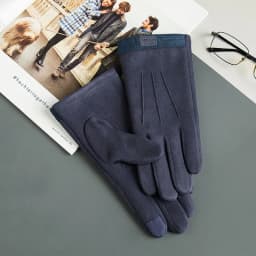 Winter Men Plush Warm Cashmere Outdoor Sports Cycling Mittens Women Three Ribs Suede Leather Touch Screen Driving Glove J98