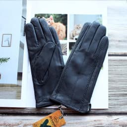 Colorful Leather Gloves Women Fashion Simple Style Velvet Lining Autumn Winter Warm Ladies Sheepskin Finger Gloves